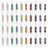 40Pcs 10 Styles Natural Mixed Gemstone Copper Wire Wrapped Column Connector Charms PALLOY-HY00040-1