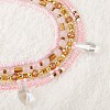 Sparkling Glass Seed Beads 5 Layered Anklet AJEW-SW00006-02-2