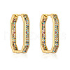 Oval Brass Micro Pave Cubic Zirconia Hoop Earrings FS-WG2CC95-01-3