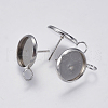 Non-Tarnish 201 Stainless Steel Stud Earring Settings STAS-I097-023-12mm-1