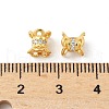 Brass Micro Pave Clear Cubic Zirconia Bead Caps KK-V015-24G-01-2