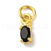 Rack Plating Brass Micro Pave Cubic Zirconia Charms KK-F881-03G-01-1