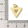 Rack Plating Brass Micro Pave Cubic Zirconia Pendants KK-P241-21G-4