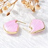 Shell Shape Brass Stud Earrings EJEW-G424-01G-3