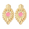 304 Stainless Steel Enamel Stud Earrings for Women EJEW-U046-05G-4