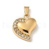 304 Stainless Steel Rhinestone Pendants STAS-R139-02G-1