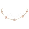 Plum Blossom Glass Links Necklace and Bracelet Sets SJEW-JS01293-01-4