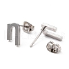 304 Stainless Steel Greek Alphabet Stud Earrings STAS-D007-07P-03-2