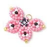 Seed Beads Beaded Charms PALLOY-MZ00320-05-3