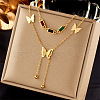 304 Stainless Steel Cubic Zirconia Pendant Necklaces FS-WG8DFC4-09-1