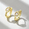 Teardrop Brass Micro Pave Clear Cubic Zirconia Hoop Earrings EJEW-D311-132G-1