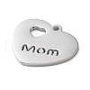 Mother's Day Non-Tarnish 304 Stainless Steel Pendants STAS-N104-06P-2
