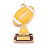 Rugby Theme Alloy Enamel Pendants ENAM-T021-04KCG-1