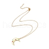 Enamel Crescent Moon with Star Pendant Necklace NJEW-O125-53G-3