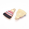 Winter Theme Printed Alloy Pendants PALLOY-H127-03G-4