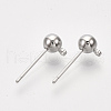 Brass Ball Stud Earring Findings KK-S348-415C-1