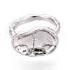 Oval Brass Finger Ring Settings KK-T076-37P-2