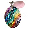 Zinc Alloy Glass Pendant Necklaces FS-WG171E2-01-4