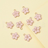 Light Gold Plated Alloy Enamel Pendants X-ENAM-R136-17A-7