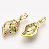 Brass Micro Pave Cubic Zirconia Pendants ZIRC-T012-30G-2