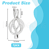   1Pc Rhodium Plated 925 Sterling Silver Rhinestone Pendants STER-PH0002-14-2