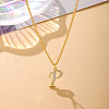 Fashionable Brass Micro Pave Clear Cubic Zirconia Initial Pendant Necklaces for Women FS-WG2FE2D-16-1