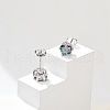 925 Sterling Silver Moissanite Rhinestone Stud Earrings EJEW-U042-05P-04-1