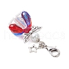 Angel Glass Beaded Pendant Decorations HJEW-MZ00201-03-4