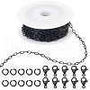 SUNNYCLUE 10M Ion Plating(IP) 304 Stainless Steel Paperclip Chains wih 50Pcs Open Jump Rings with 20Pcs  Lobster Claw Clasps FIND-SC0012-56C-1