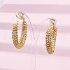 Brass Hoop Earrings EJEW-R025-31G-3