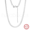925 Sterling Silver Flat Snake Chain Necklaces for Women NJEW-H048-02P-2