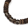 Natural Coconut Rondelle Beads Stretch Bracelets for Women BJEW-JB11635-01-3