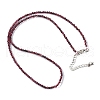 Natural Garnet Beaded Necklaces NJEW-K114-A-A04-2