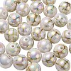 UV Plating Rainbow Iridescent Acrylic Beads PACR-E001-02F-1