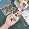 SUNNYCLUE 64Pcs 16 Style Tibetan Style Alloy Pendants TIBEP-SC0002-21-3