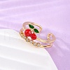 Brass Micro Pave Cubic Zirconia Adjustable Open Cuff Rings for Women RJEW-U057-17C-G-3
