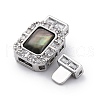 Rectangle Brass Micro Pave Clear Cubic Zirconia Box Clasps KK-G505-36P-01-2