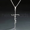 Faith Cross Alloy Pendant Necklaces for Women Men WG8C2EA-02-1