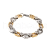 201 Stainless Steel Oval & Rectangle Link Chain Bracelets BJEW-B078-125GP-1