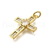 Brass Micro Pave Clear Cubic Zirconia Pendants ZIRC-I070-055G-2