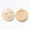 Brass Micro Pave Clear Cubic Zirconia Pendants KK-N232-171G-NF-2
