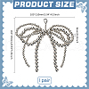 1 Pair Bowknot Plastic Imitation Pearl Shoe Charms DIY-FG0006-79-2