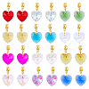 24Pcs 12 Colors Faceted Glass European Dangle Charms PALLOY-AB00176-1