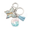 26Pcs Transparent Epoxy Resin & Transparent Acrylic & Faux Suede Tassel Keychain KEYC-JKC01202-07-2