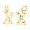 Brass Micro Pave Cubic Zirconia Charms ZIRC-O037-14G-2