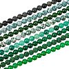Olycraft 8 Strands 8 Style Frosted Natural Mixed Gemstone Round Beads Strands G-OC0002-06-1