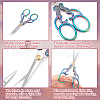 SUNNYCLUE 2Pcs 2 Styles Stainless Steel Embroidery Scissors & Imitation Leather Sheath Tools TOOL-SC0001-37-4