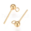 202 Stainless Steel Ball Stud Earring Findings STAS-F141-06G01-3mm-2