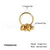 Stainless Steel Round Beads Finger Rings BC9848-1-2