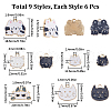 SUNNYCLUE 54Pcs 9 Styles Rack Plating Alloy Enamel Pendants ENAM-SC0004-35-2
